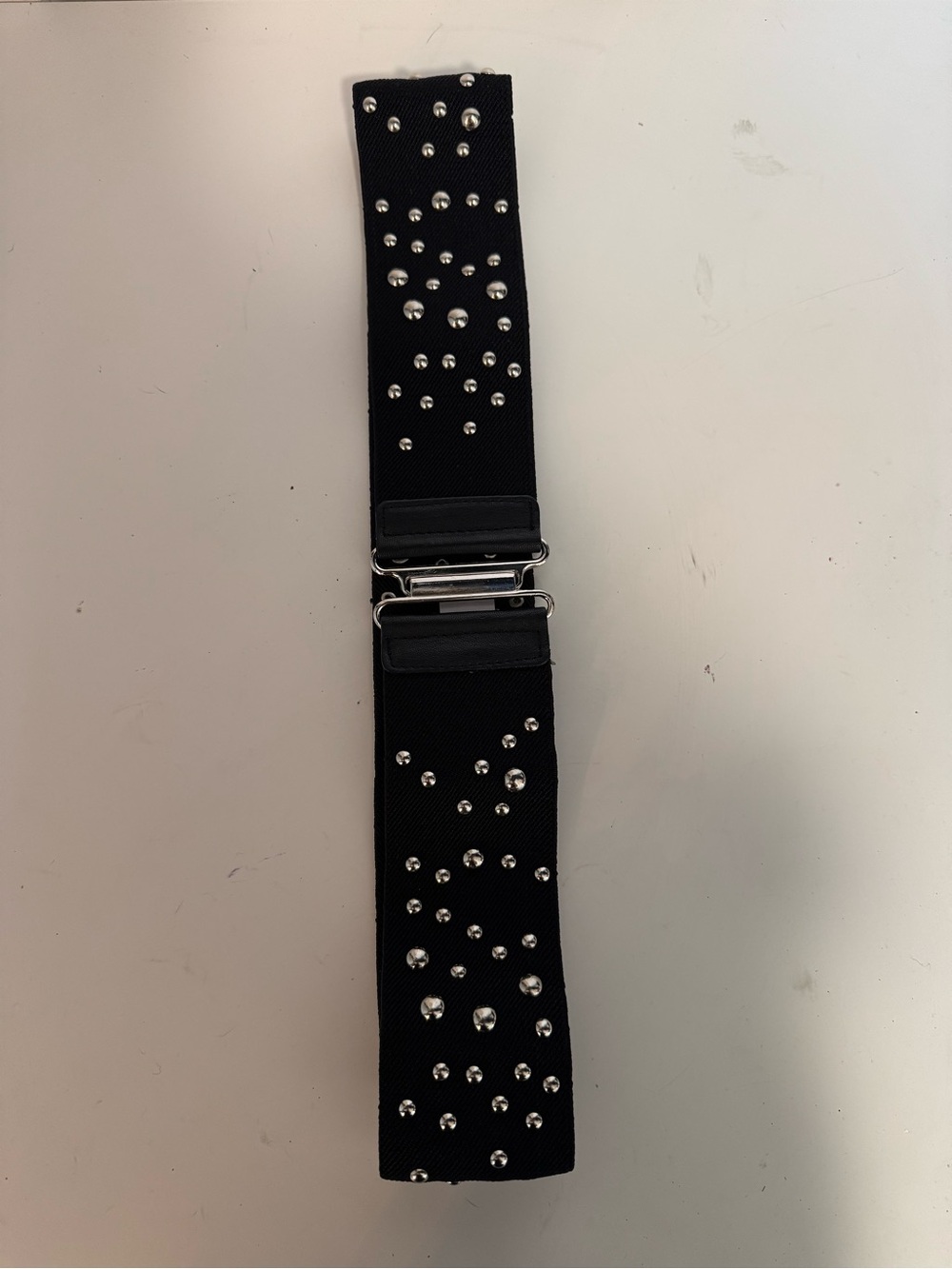 Black Studded Elastic Waist BeltM/L